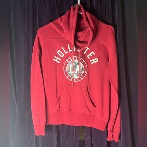 Hollister Hoodie-XS- Red wine cowl neck hoodie- ‘LA sunset coast’